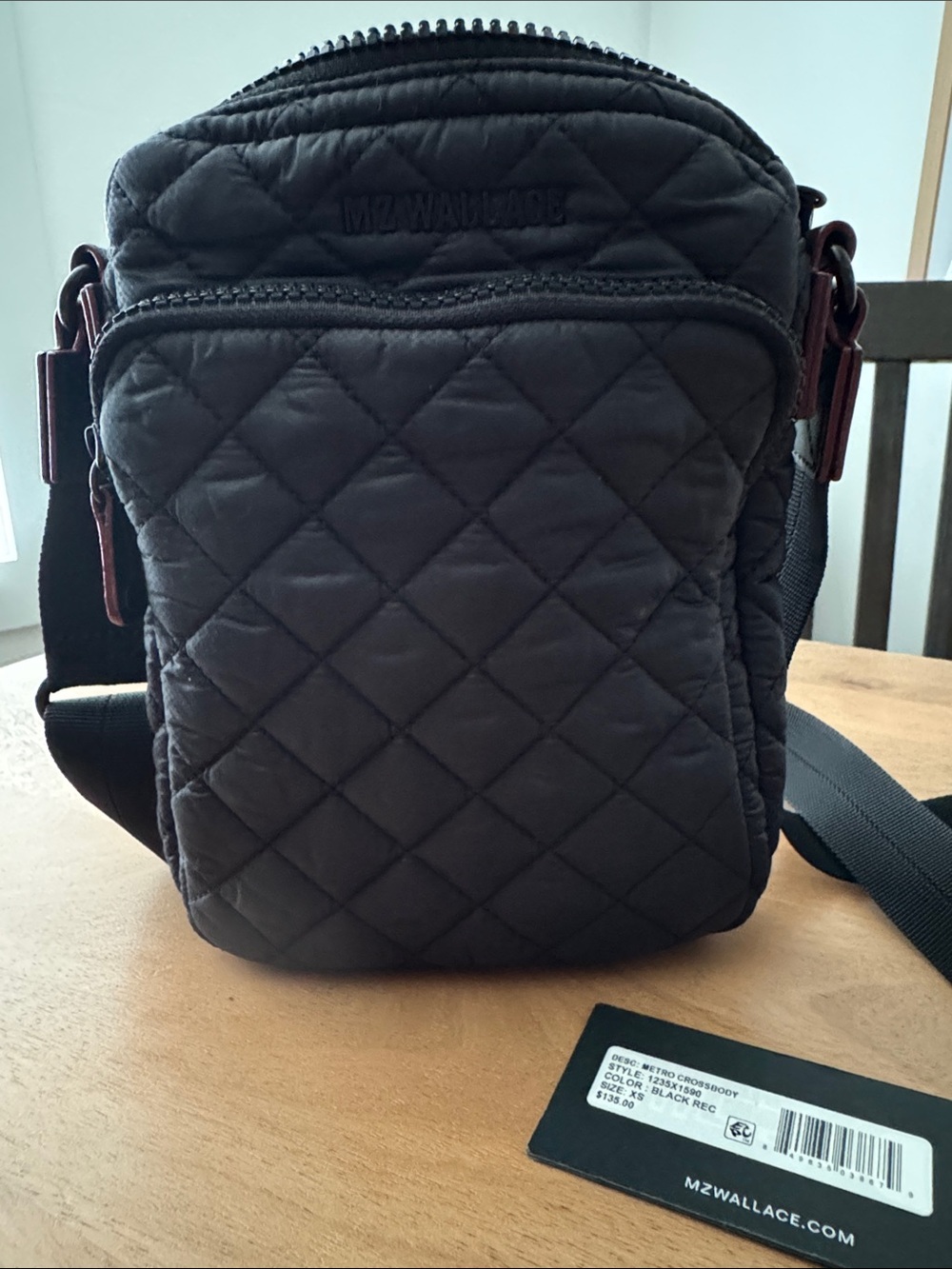 MZ Wallace Quilted Black Messenger Crossbody. - Picture 1 of 13